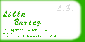 lilla baricz business card